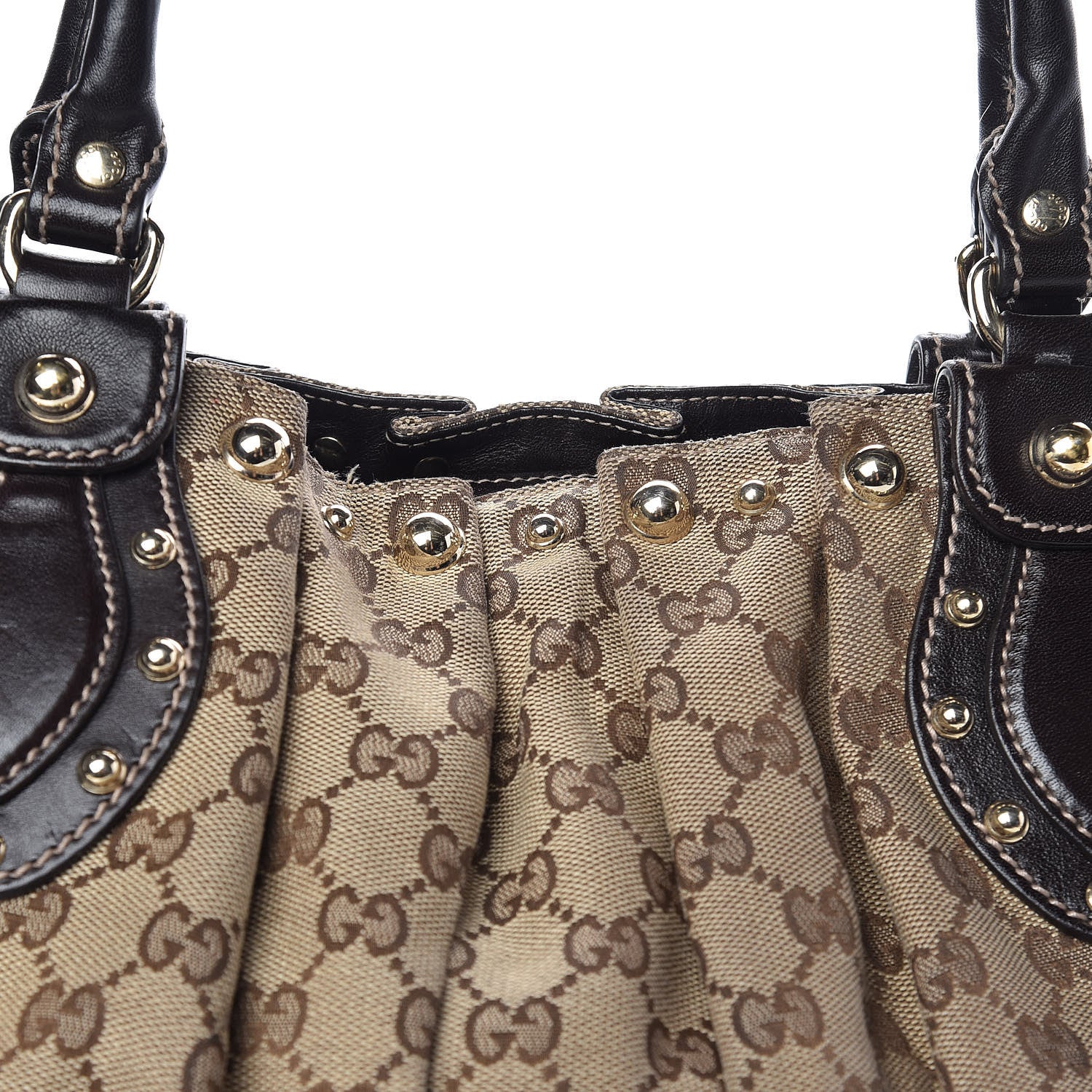 Gucci Monogram Studded Pelham Tote Dark Brown 8 of 15