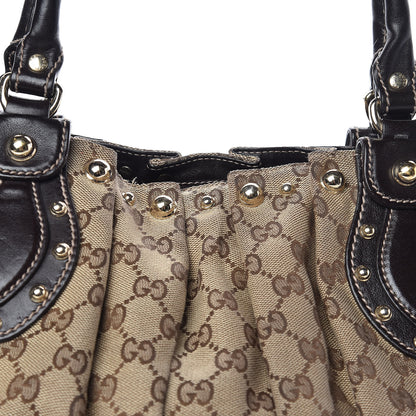 Gucci Monogram Studded Pelham Tote Dark Brown 8 of 15