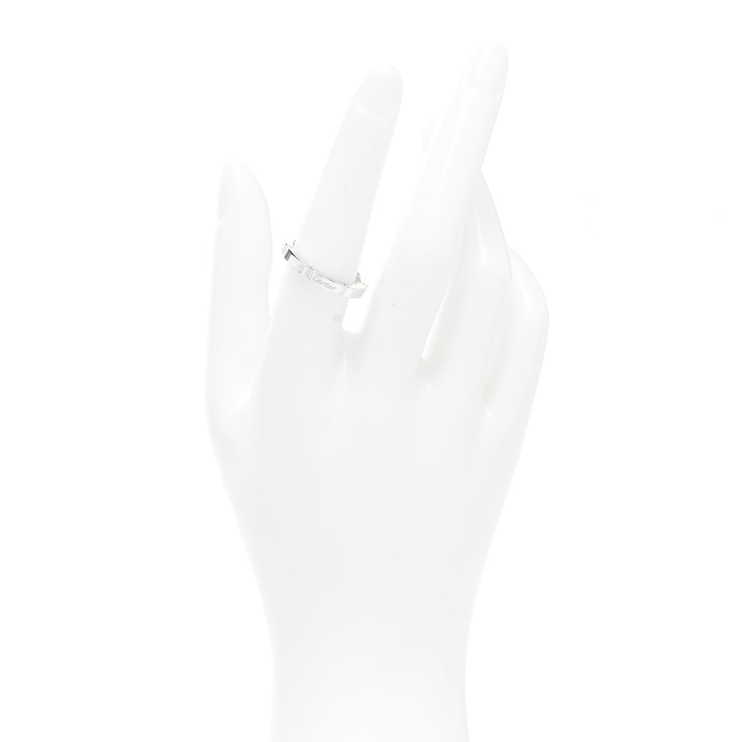 18K White Gold 2.5mm Maillon Panthere Wedding Band Ring 54 6.75