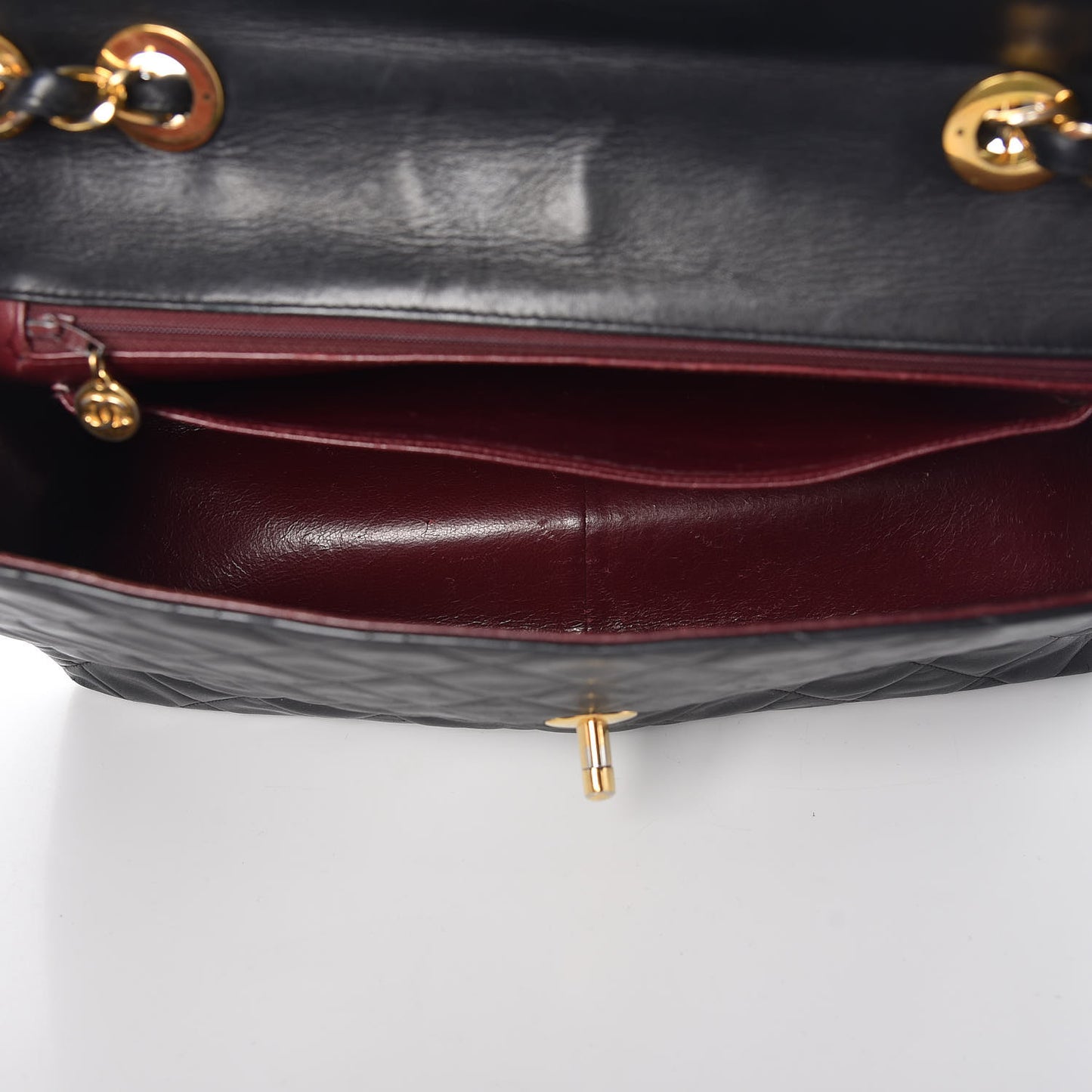 Lambskin Quilted XL Jumbo Single Flap Black