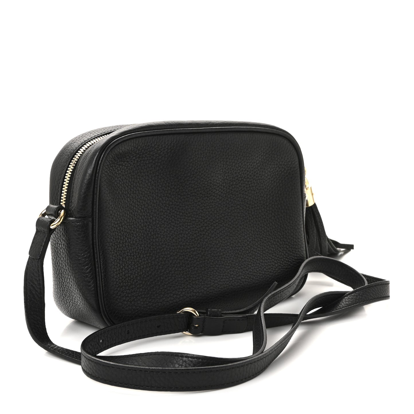 Pebbled Calfskin Small Soho Disco Bag Black