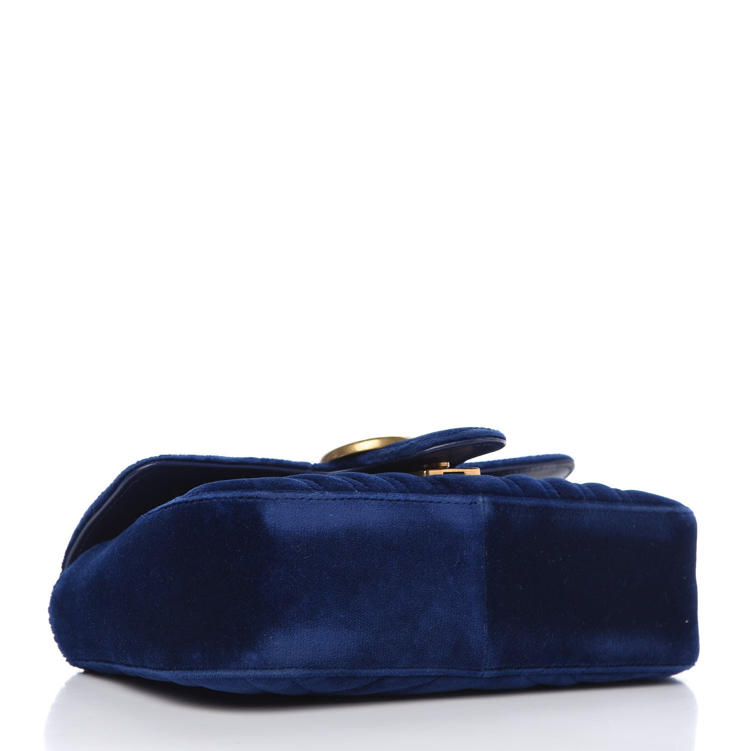 Gucci Velvet Matelasse Mini GG Marmont Shoulder Bag Cobalt Blue 4 of 10