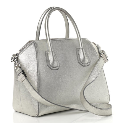 Givenchy Metallic Sugar Goatskin Small Antigona Silver 4 of 25