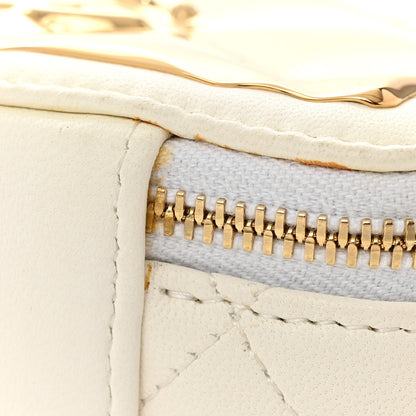 Chanel Lambskin Quilted Mini Golden Plate Clutch With Chain White 12 of 12
