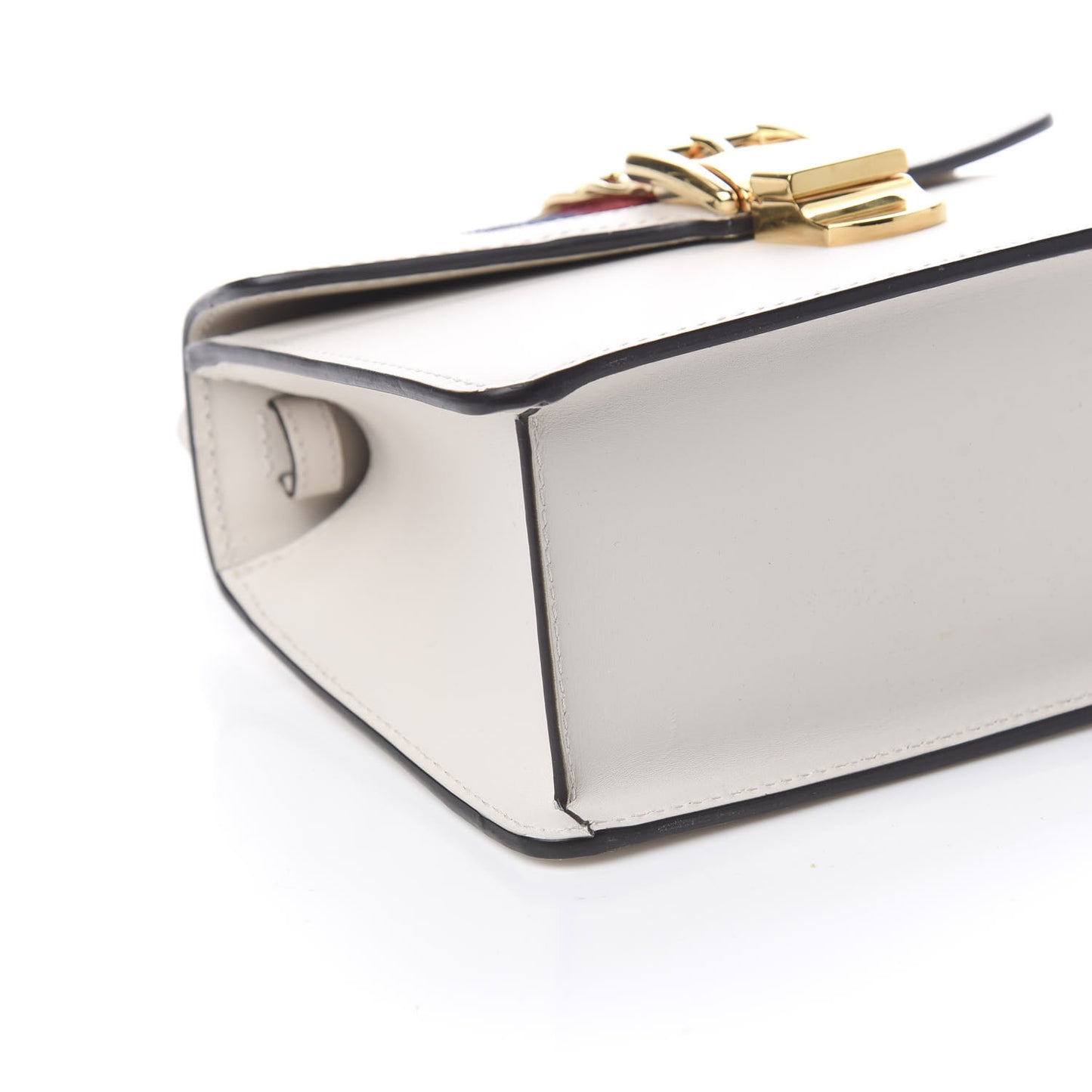 Calfskin Mini Sylvie Top Handle Bag White