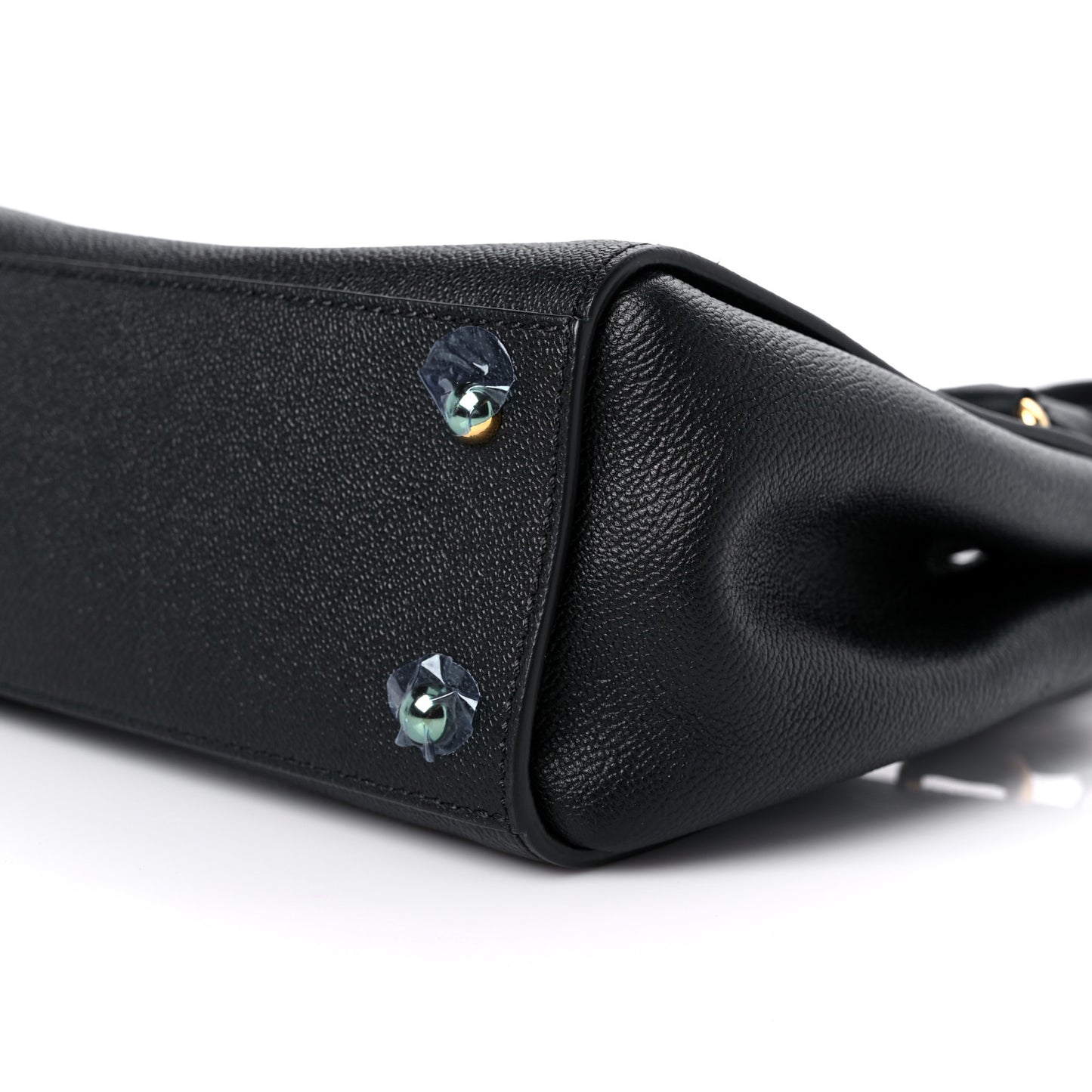 Soft Grain Calfskin Small Buckle Tote Black