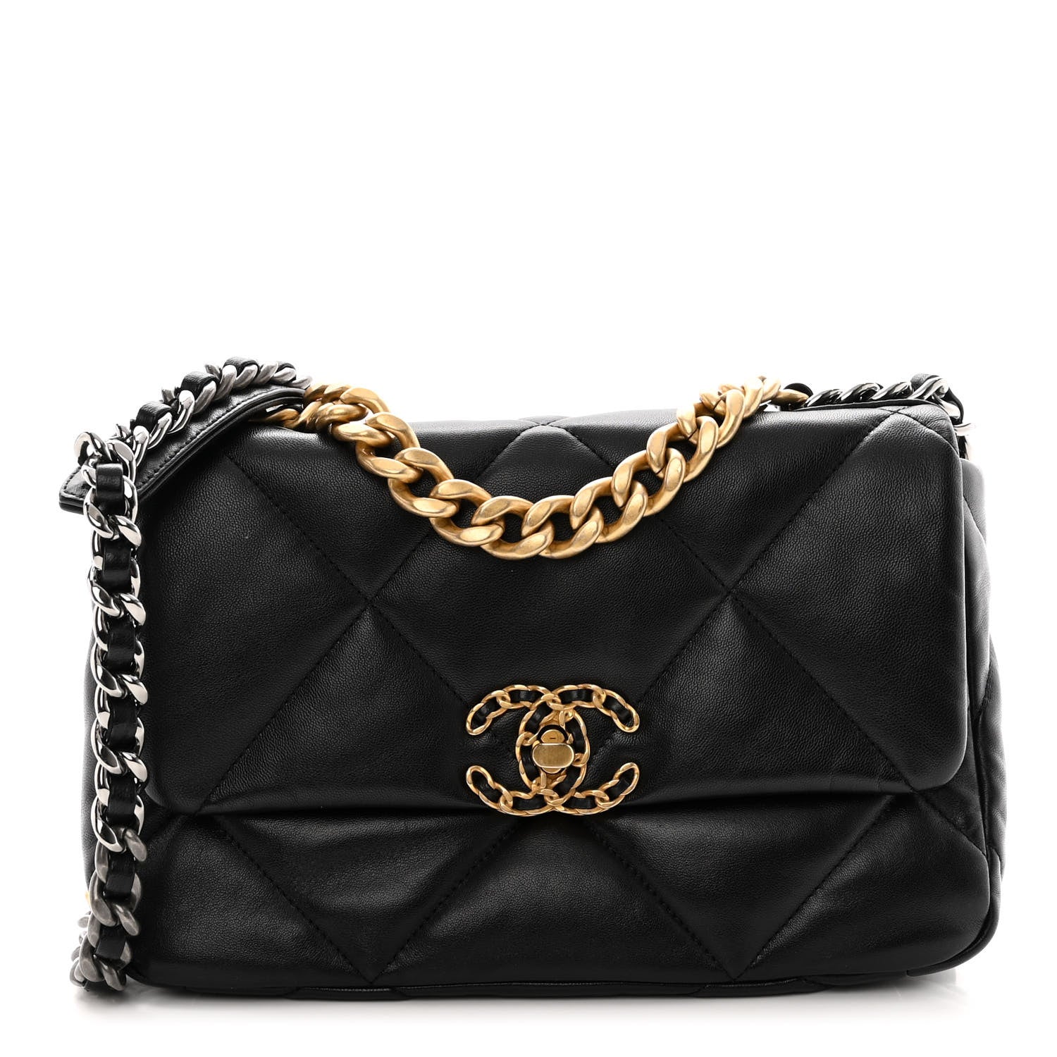 Chanel Lambskin Quilted Medium Chanel 19 Flap Black 1 of 12