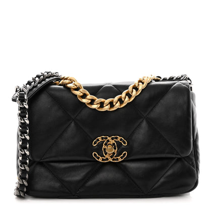 Chanel Lambskin Quilted Medium Chanel 19 Flap Black 1 of 12