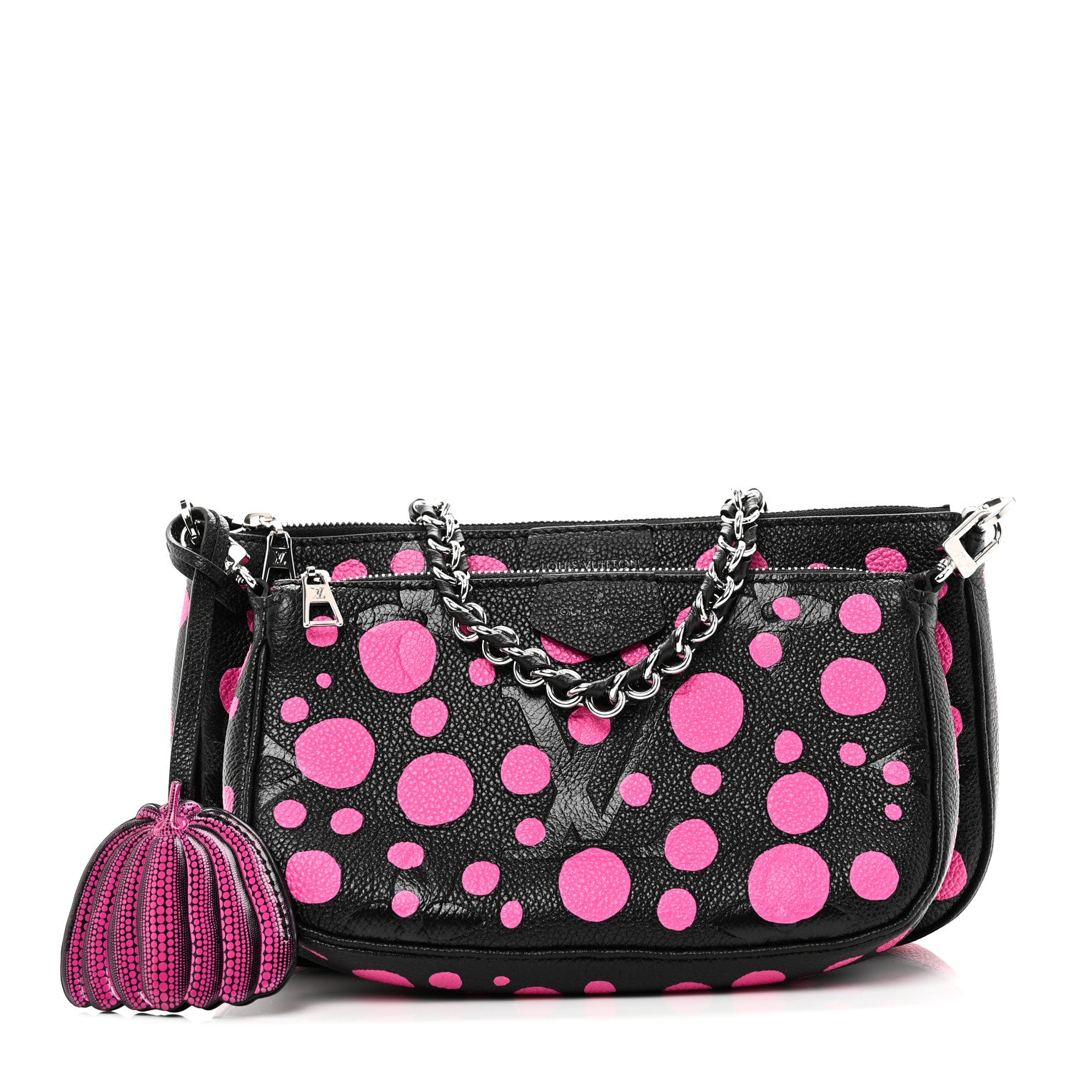 Louis Vuitton バンダナ ピンク・ブラック Louis Vuitton LV X YK Empreinte Multi Pochette Accessories Black