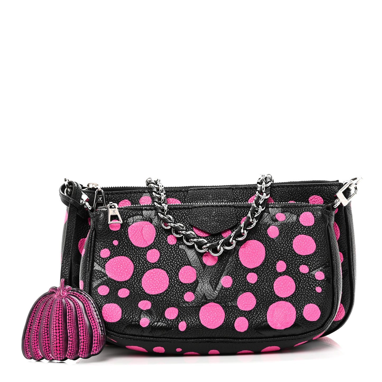 LV X YK Empreinte Multi Pochette Accessories Black Fuchsia