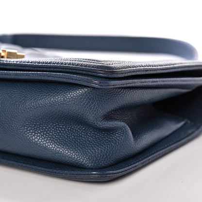 Chanel Caviar Quilted Medium Boy Flap Blue 9 of 14