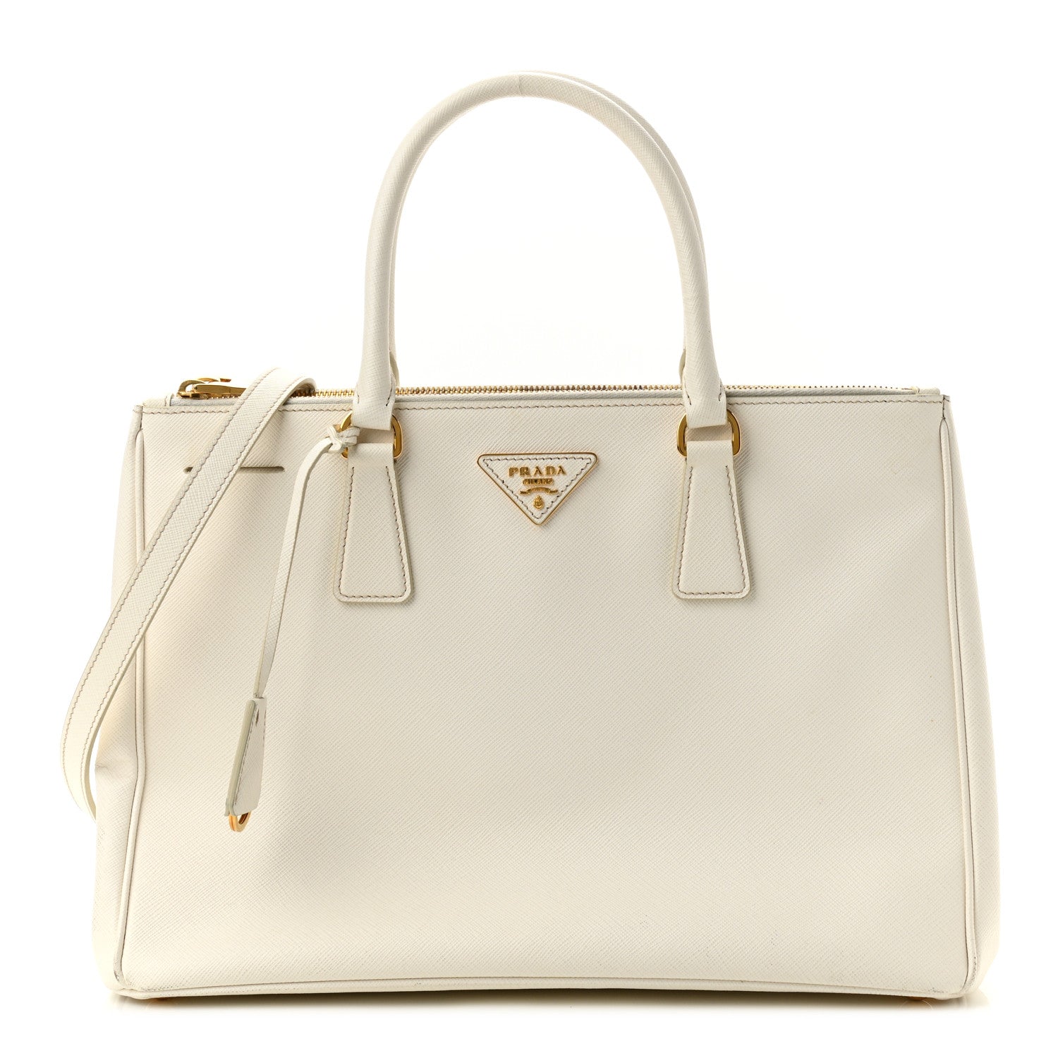 Prada Saffiano Medium Galleria Double Zip Tote Talco 1 of 10