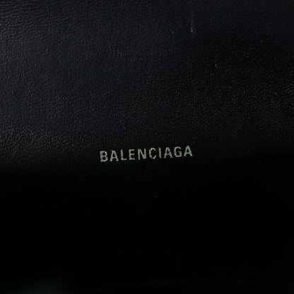 Balenciaga Shiny Calfskin Crocodile Embossed Hourglass Top Handle Bag XS Silver 7 of 8