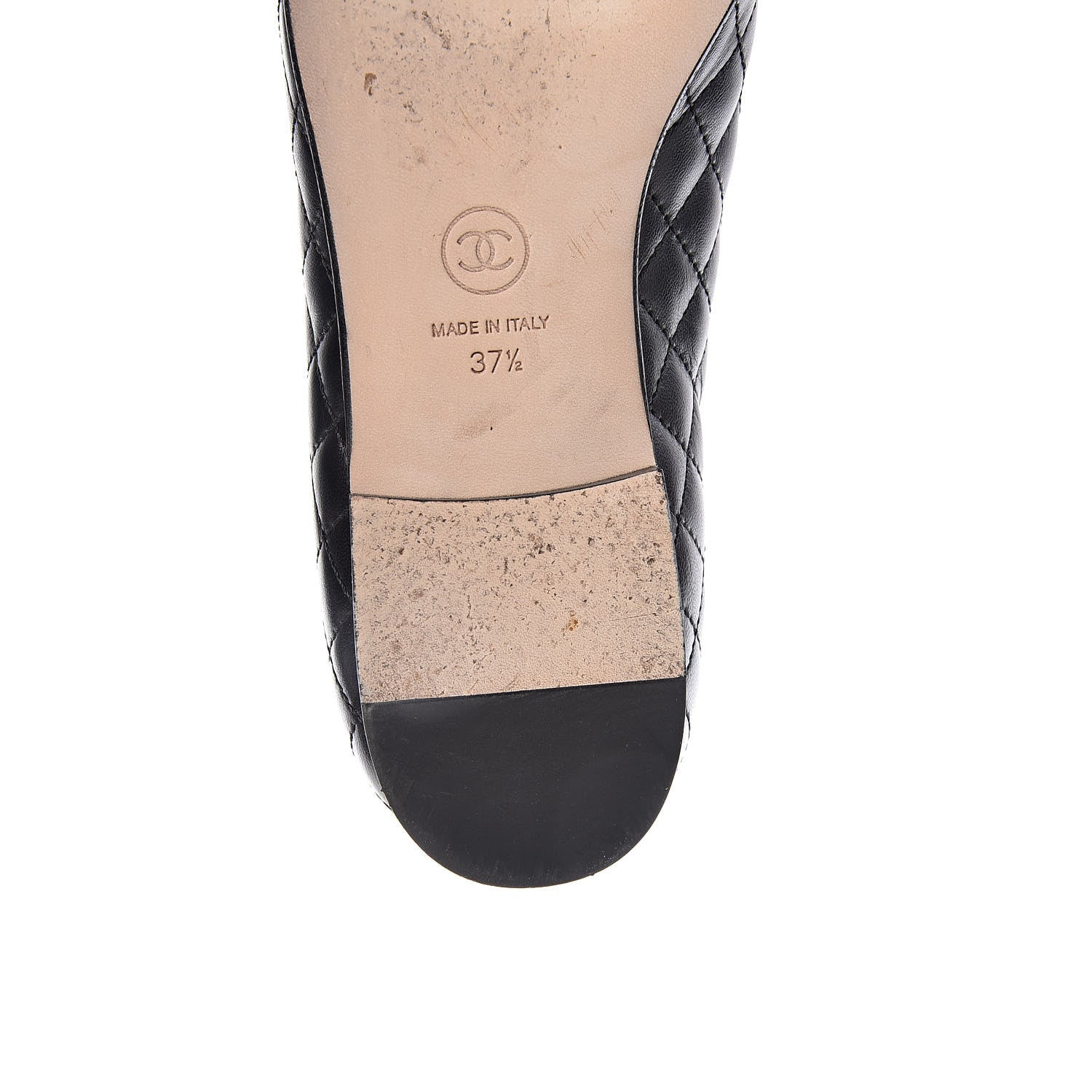 Chanel Lambskin Quilted CC Loafers 37.5 Black 12 of 15