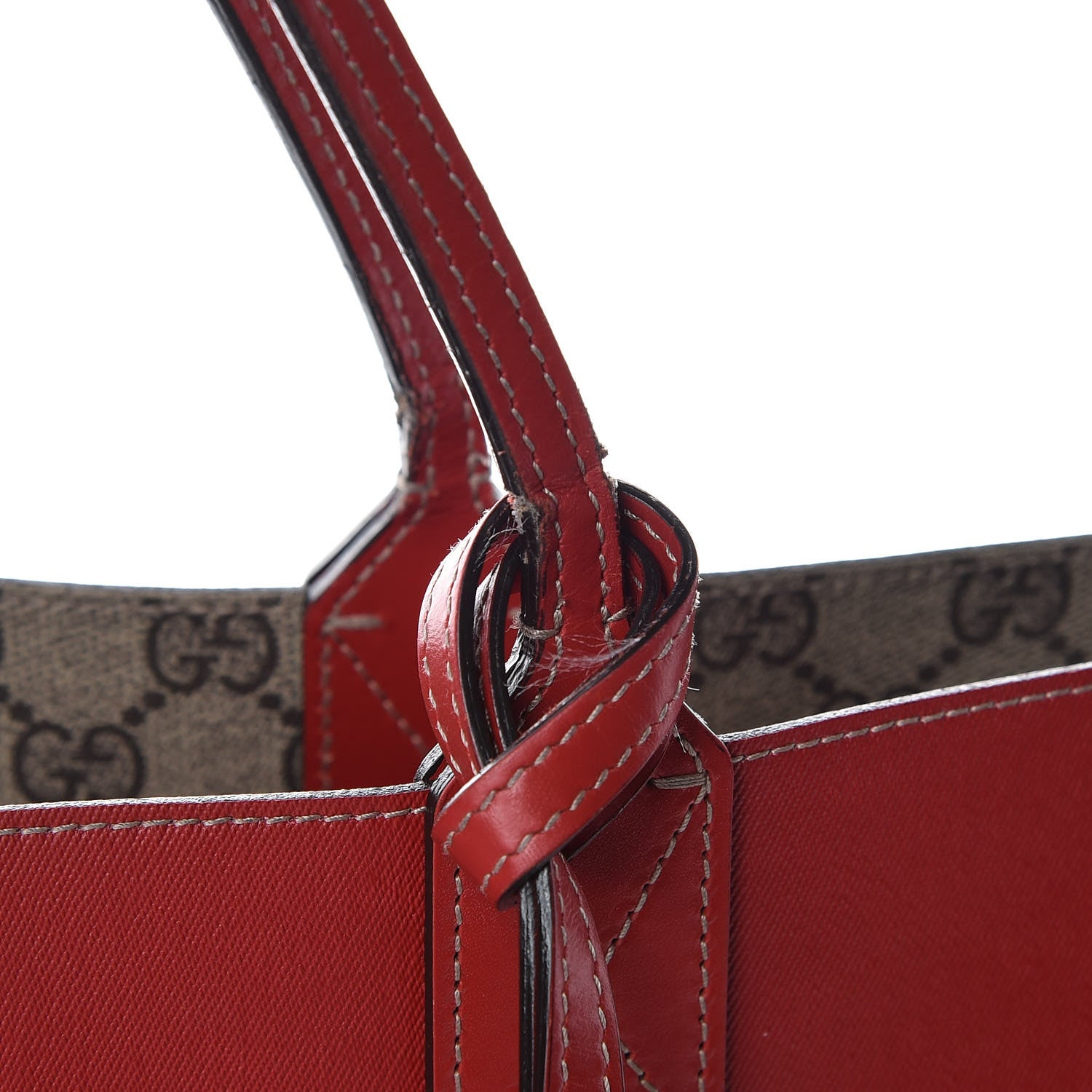 Gucci GG Supreme Monogram Medium Reversible Tote Beige Red 10 of 25