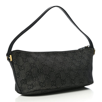 Gucci Denim Monogram Boat Pochette 3 of 11