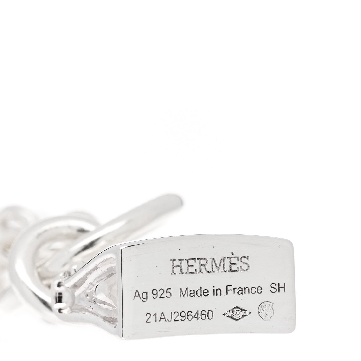 Hermes Sterling Silver Kelly Amulettes Bracelet SH 3 of 4