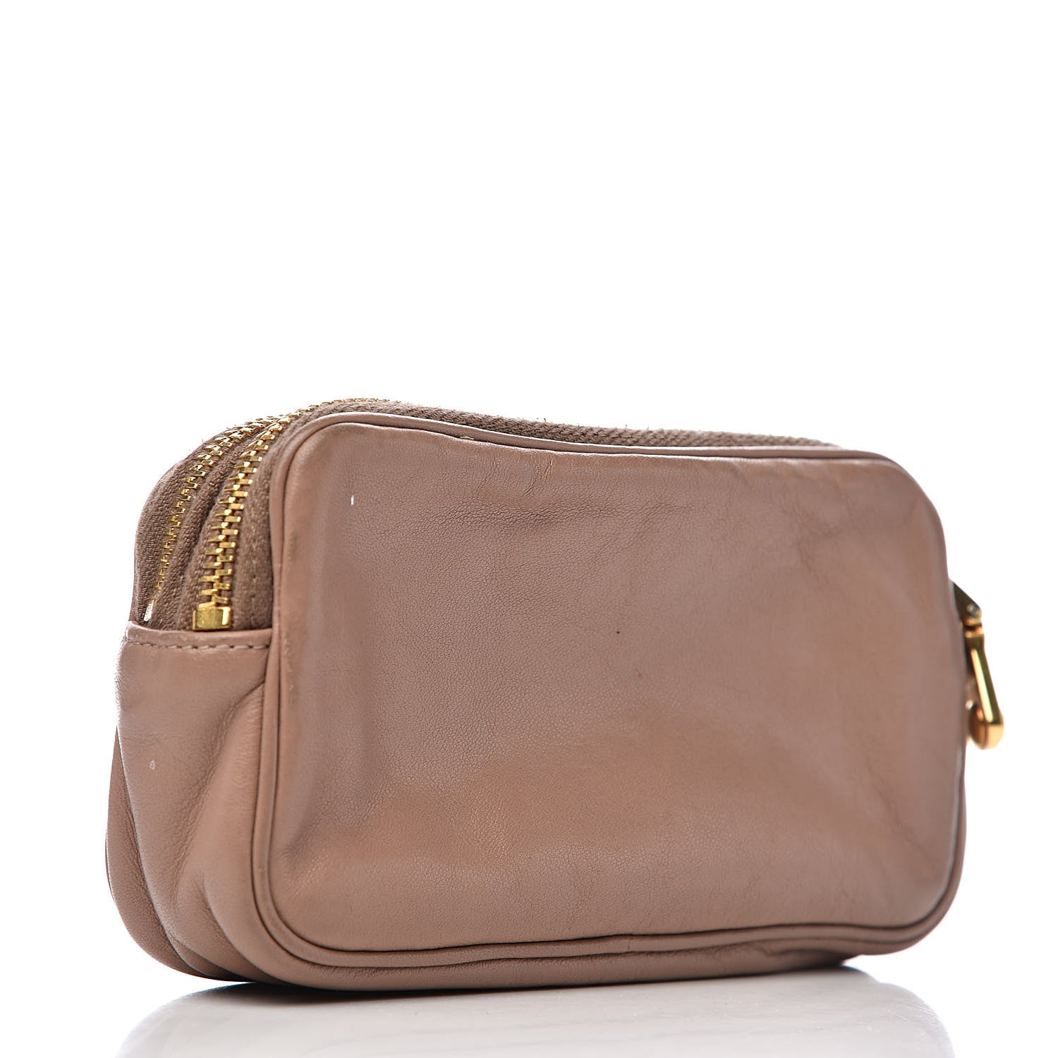 Miu Miu Nappa Studded Double Zip Pouch Cammeo 3 of 12