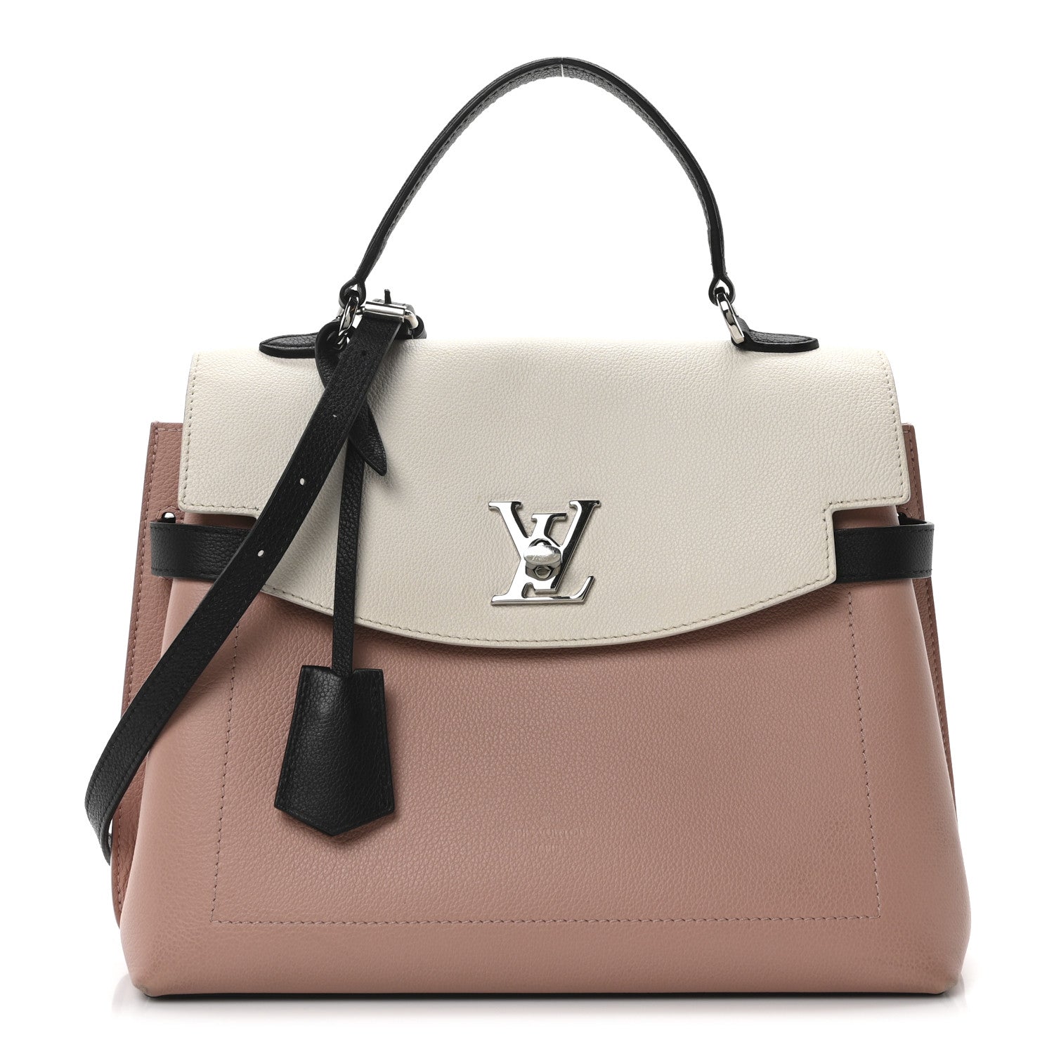 Louis Vuitton Soft Calfskin Lockme Ever Rose Ballet White Maito Black 1 of 9