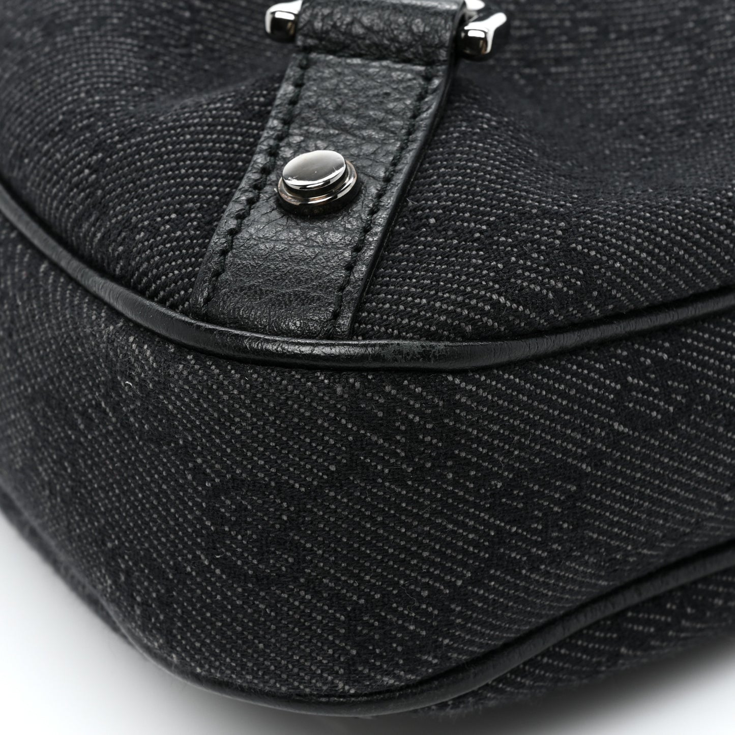 Denim Monogram Abbey D Ring Hobo Black