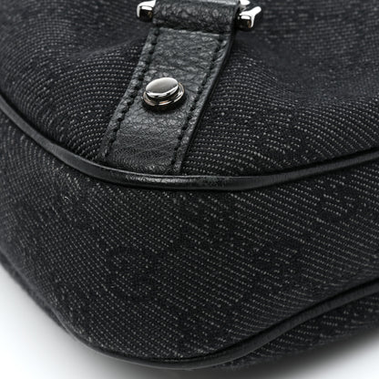 Gucci Denim Monogram Abbey D Ring Hobo Black 11 of 13