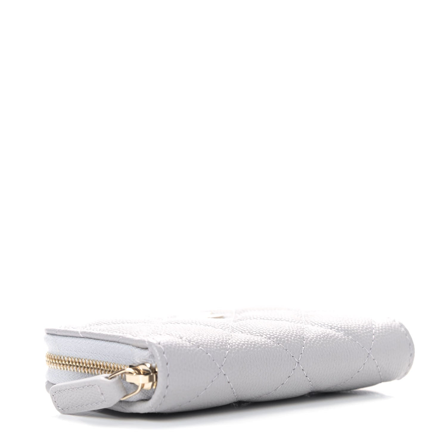 Chanel Caviar Quilted Zip Coin Purse Grey 3 of 4