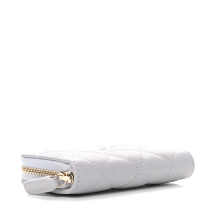 Chanel Caviar Quilted Zip Coin Purse Grey 3 of 4