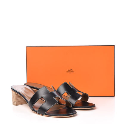 Hermes Calfskin Oasis Sandals 39 Black 11 of 11