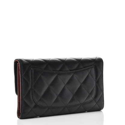Chanel Lambskin Quilted Large Flap Wallet Black 3 of 14