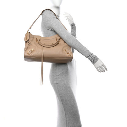 Balenciaga Shiny Goatskin Gold Metallic Edge Hardware City Beige Sahara 2 of 11