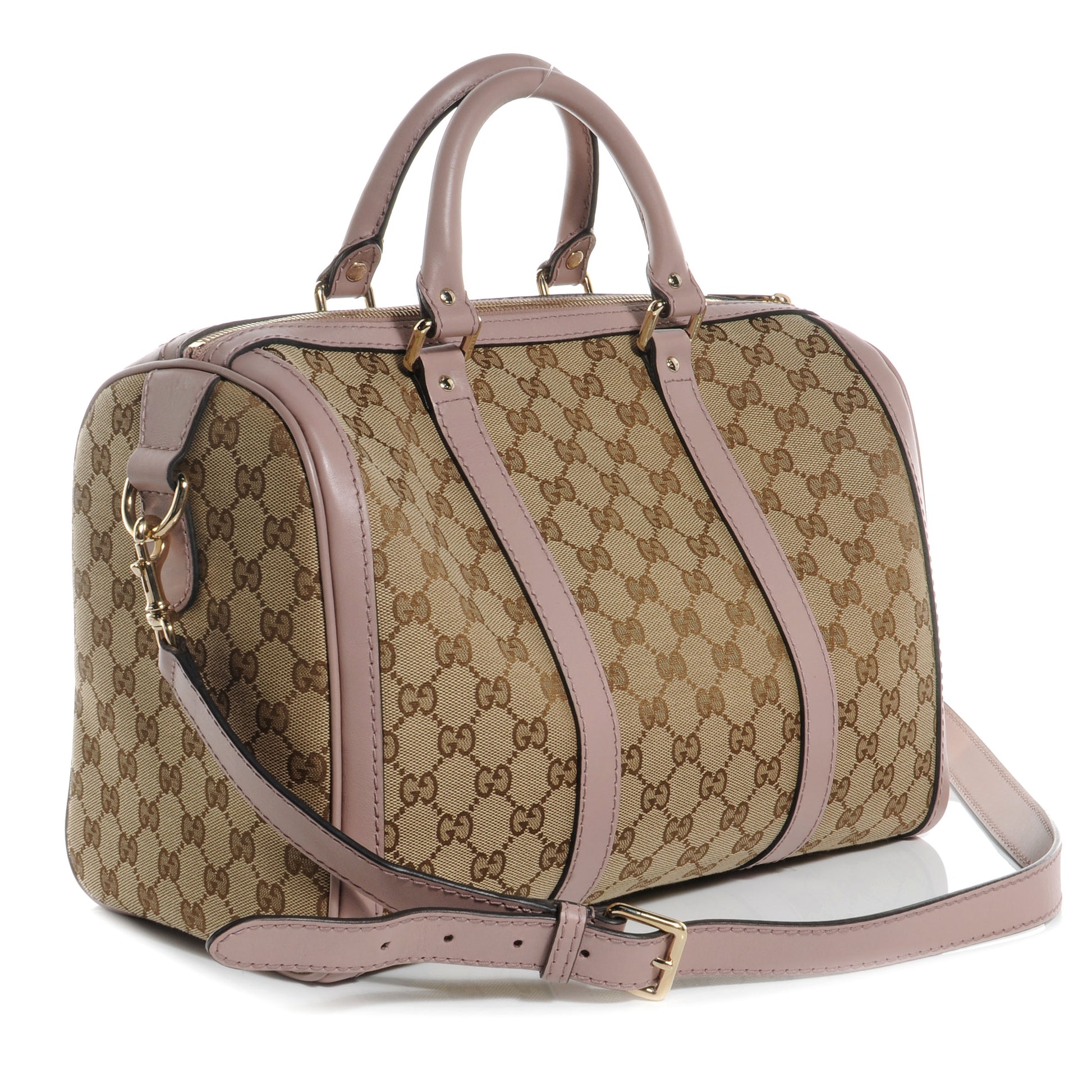 Gucci Monogram Vintage Web Medium Boston Light Pink 3 of 7