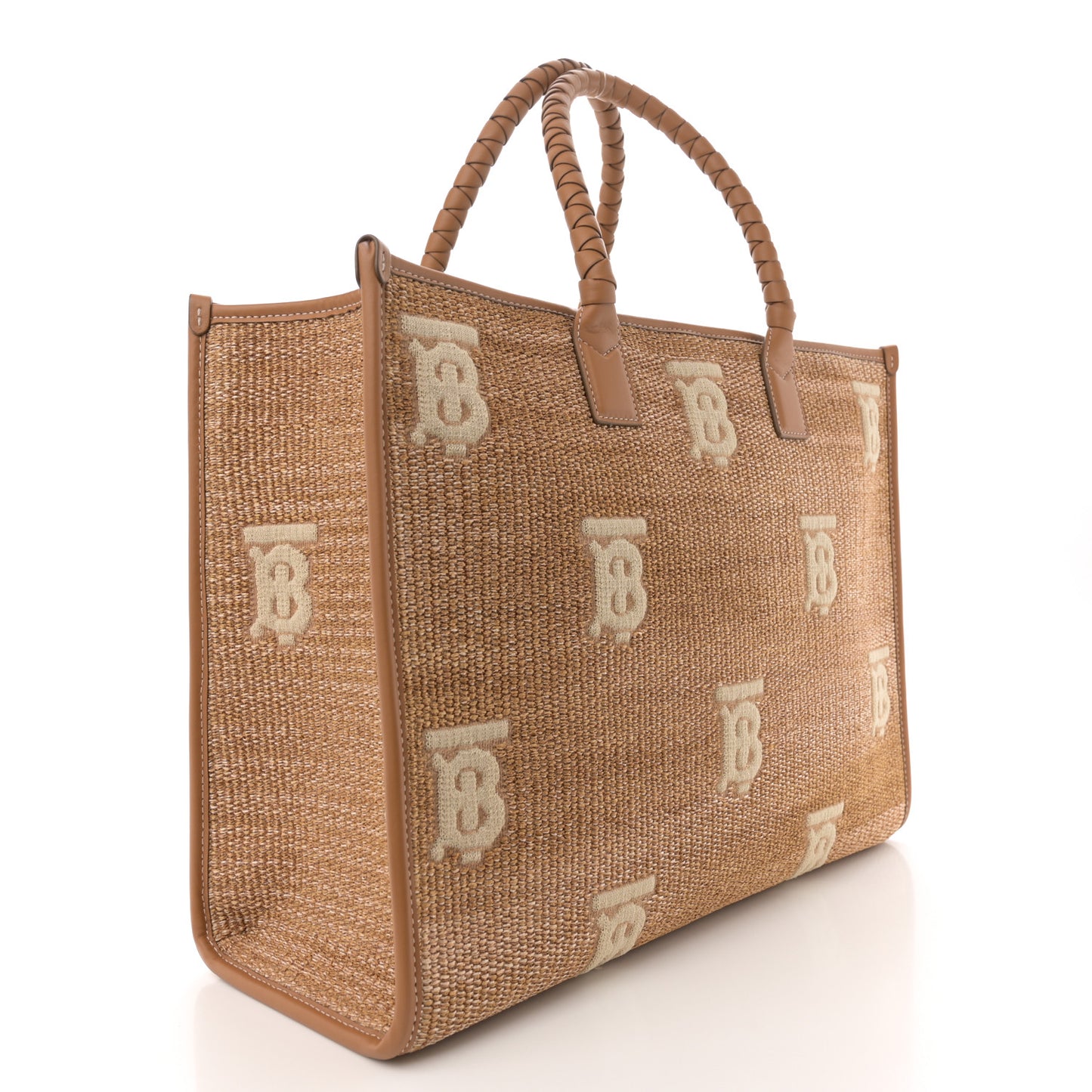 Raffia Calfskin Medium Freya Tote Natural