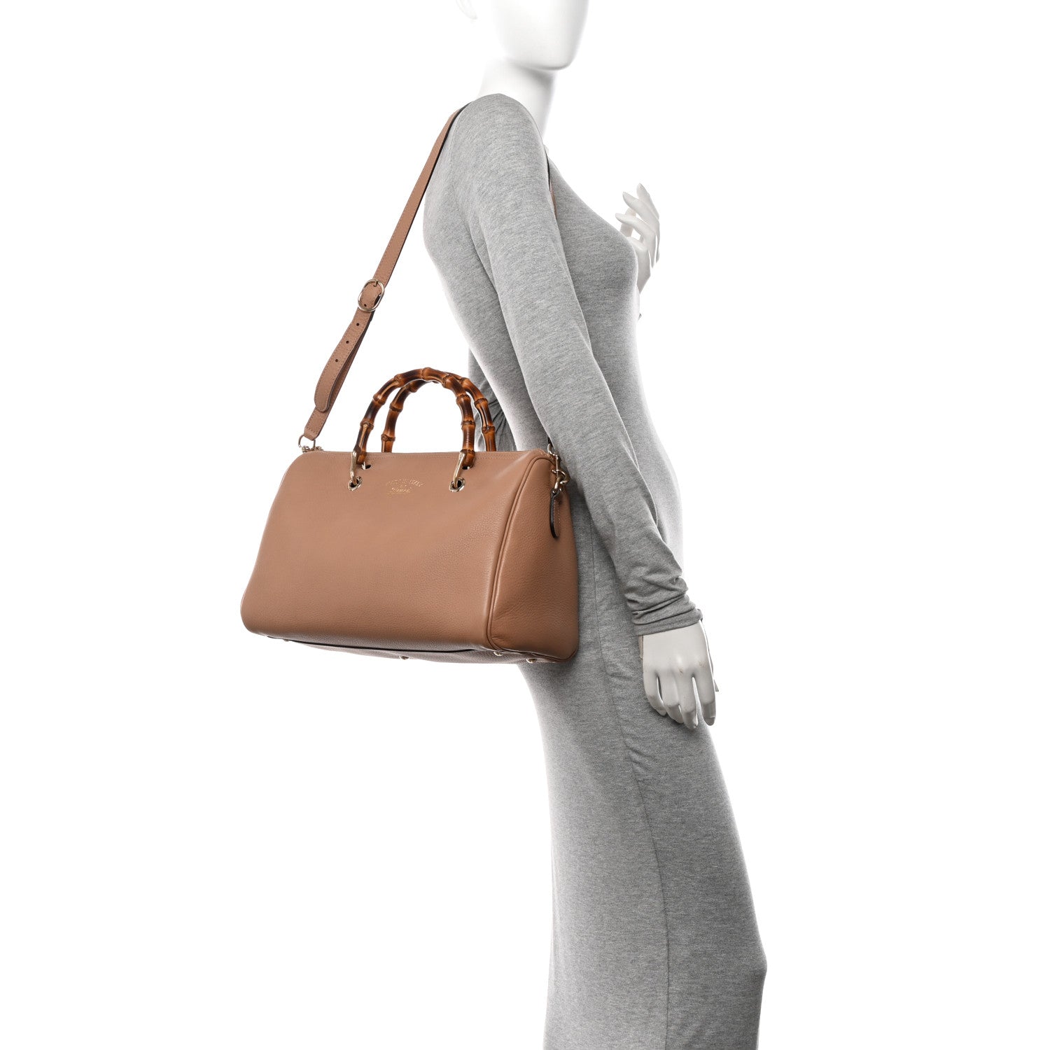 Gucci Calfskin Medium Bamboo Shopper Boston Camelia 2 of 11
