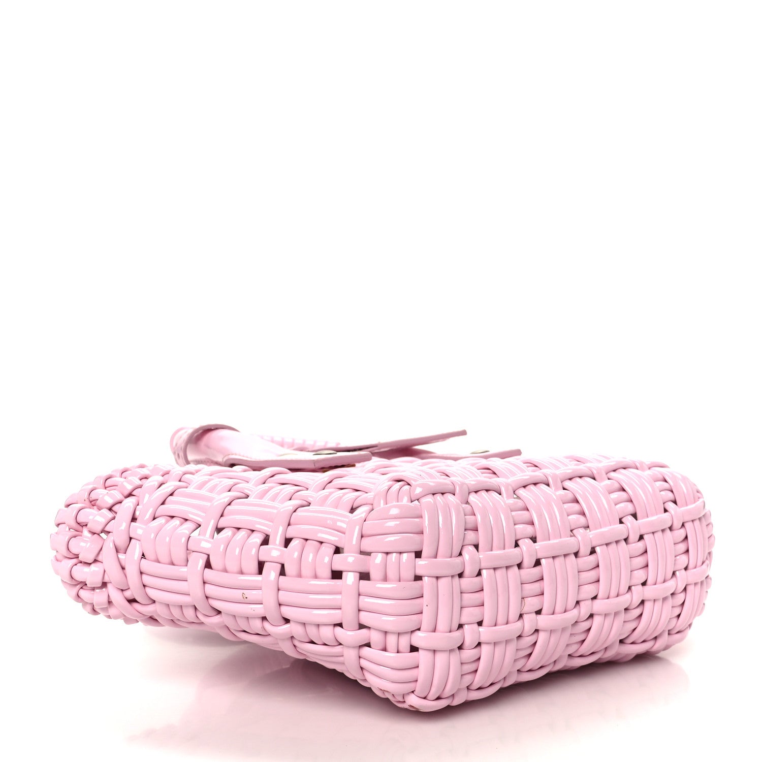Balenciaga Faux Calfskin Braided Varnished XXS Bistro Basket Candy Pink 4 of 10