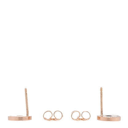 Tiffany 18K Rose Gold Diamond 1837 Circle Earrings 3 of 4
