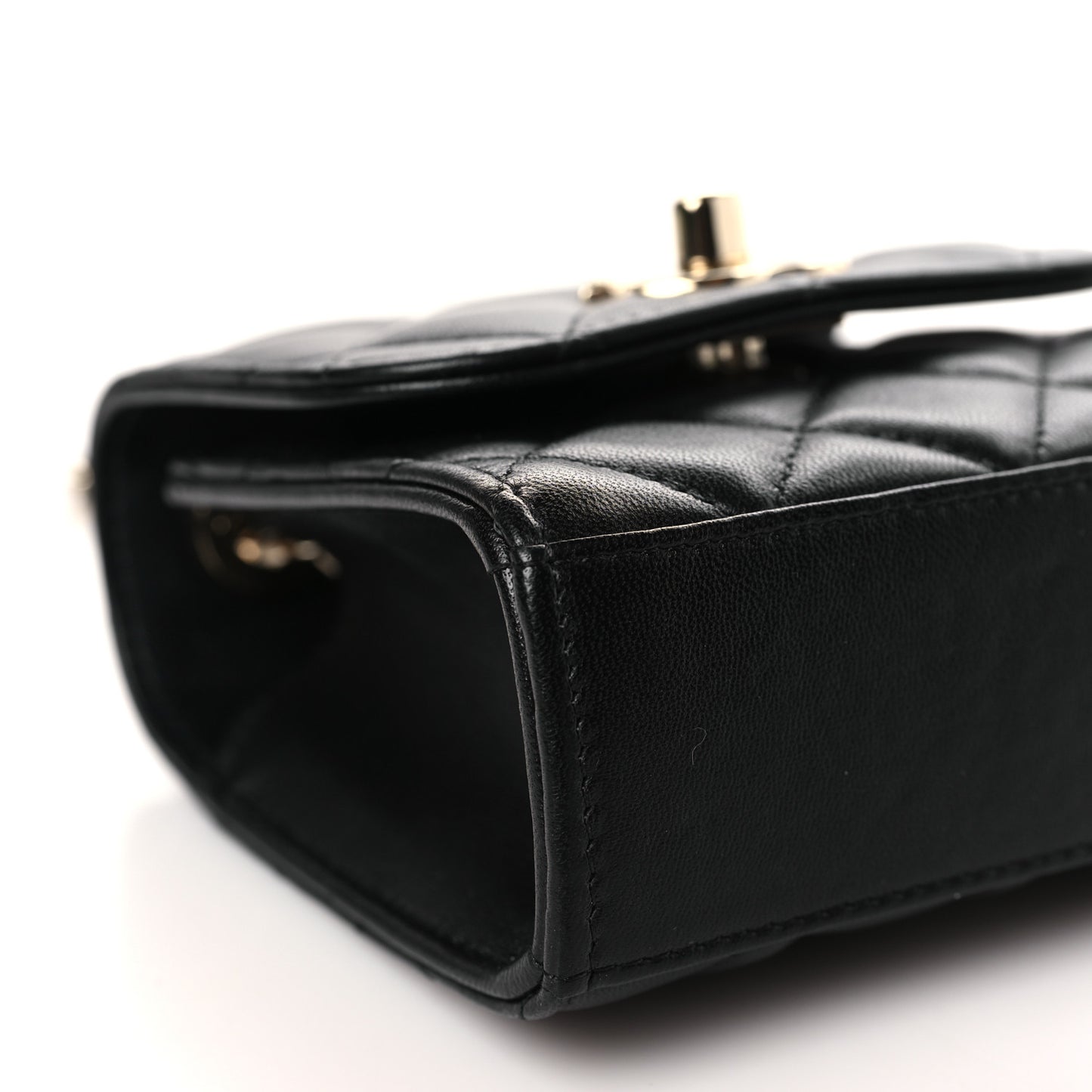 Lambskin Quilted Mini Trendy CC Chain Wallet Black