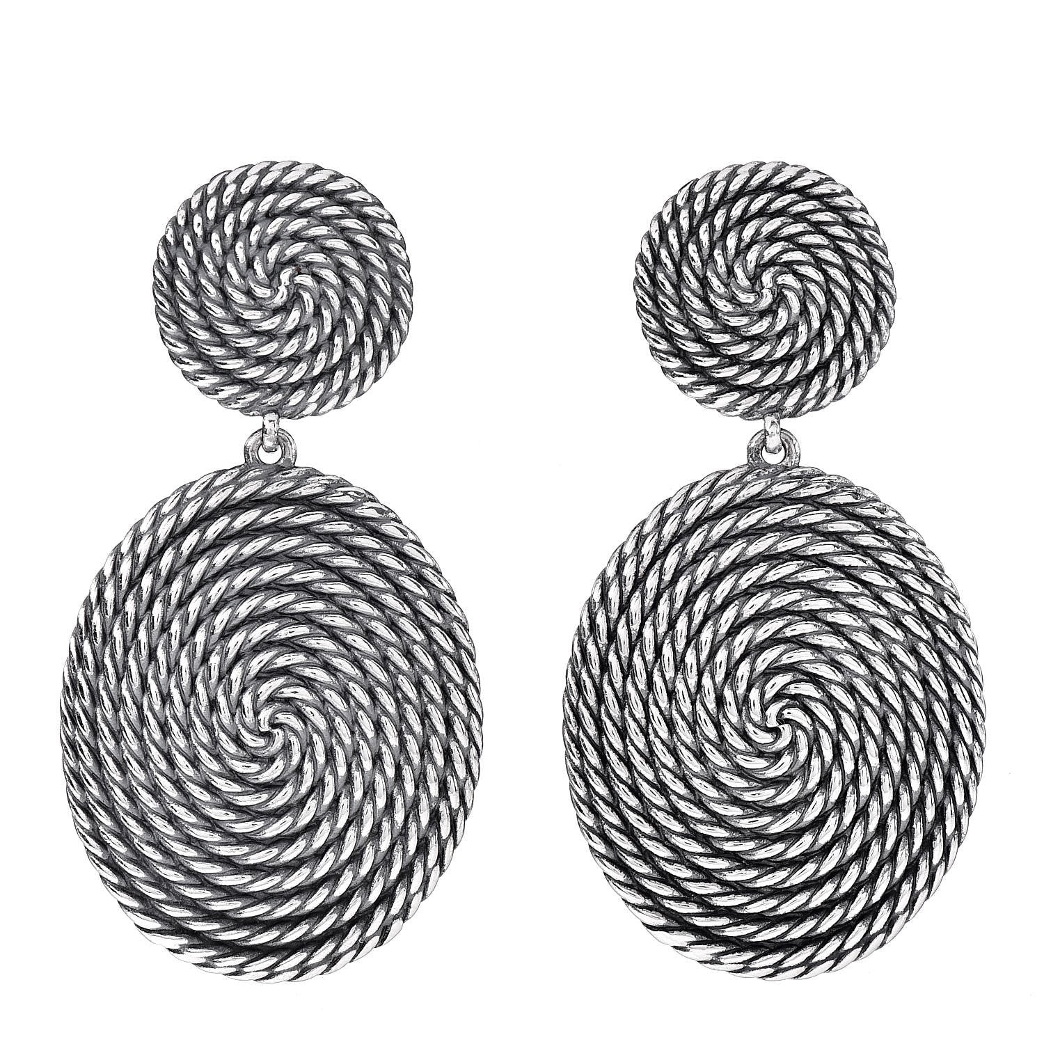 David Yurman Sterling Silver Cable Coil Double Drop Earrings 1 of 4