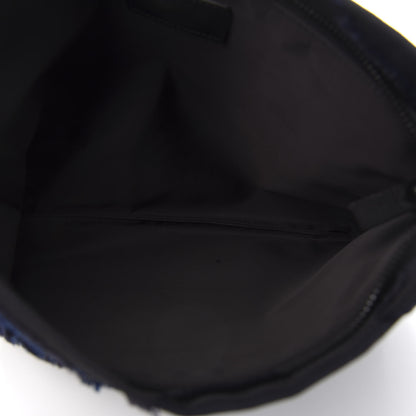 Christian Dior Canvas Embroidered Camouflage Medium Diordouble Zip Pouch Blue 5 of 6