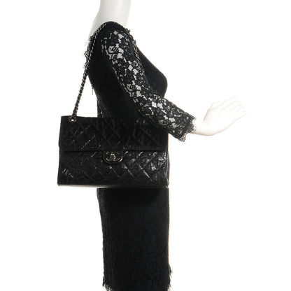 Chanel Crumpled Grained Calfskin CC Crave Jumbo Flap Black 2 of 9