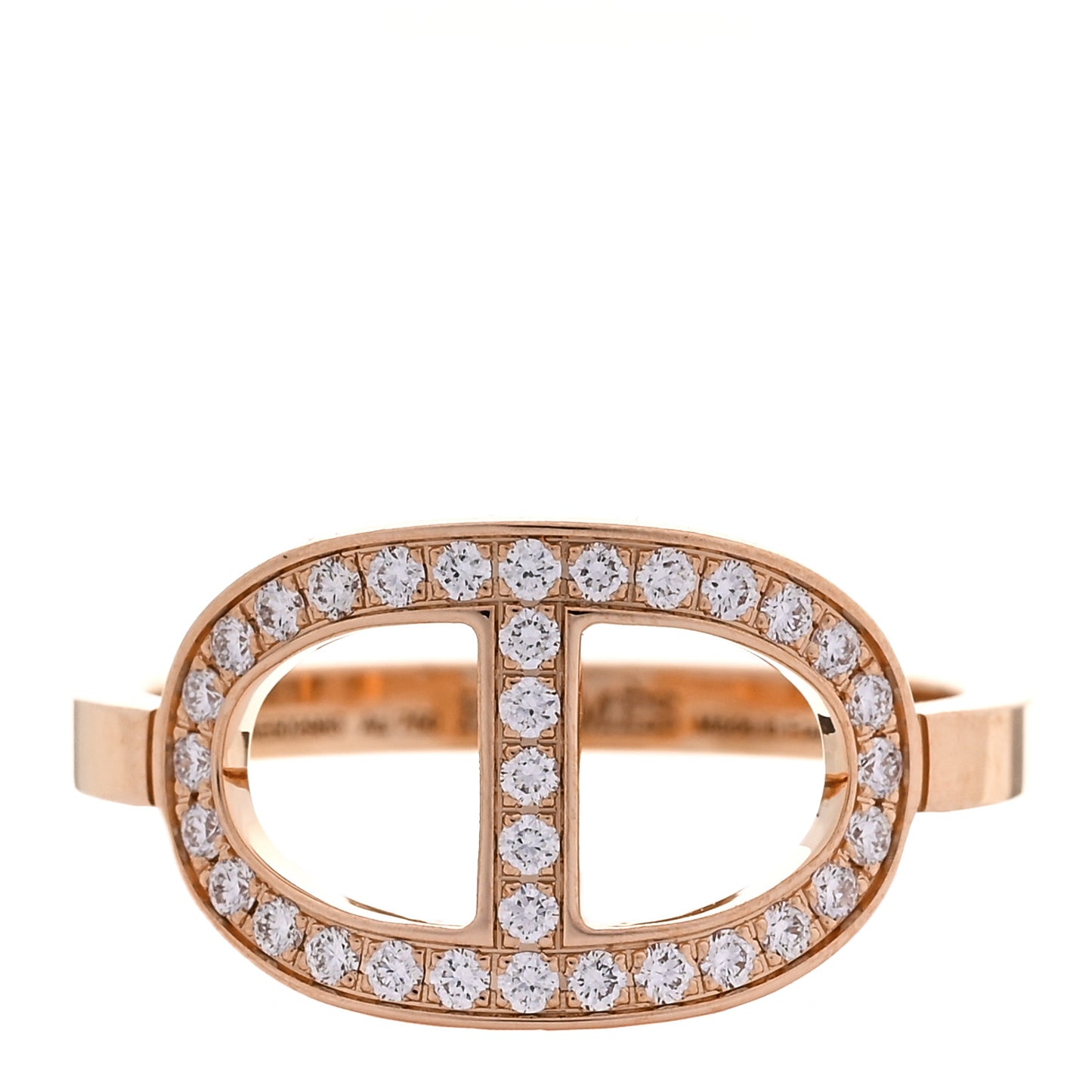 18K Rose Gold Diamond MM Chaine d'Ancre Contour Ring 51 5.75