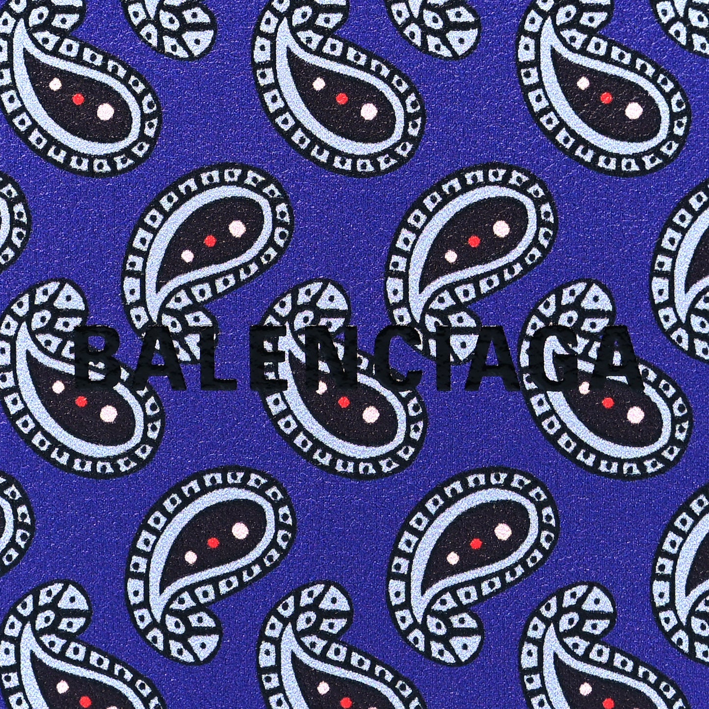Calfskin Logo Paisley Square Bi-Fold Wallet Blue