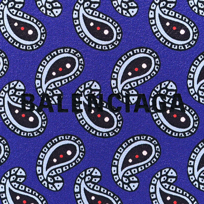 Balenciaga Calfskin Logo Paisley Square Bi-Fold Wallet Blue 7 of 11