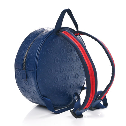 Gucci Textured Dollar Calfskin Web Debossed GG Kids Backpack Blue Agata 2 of 9