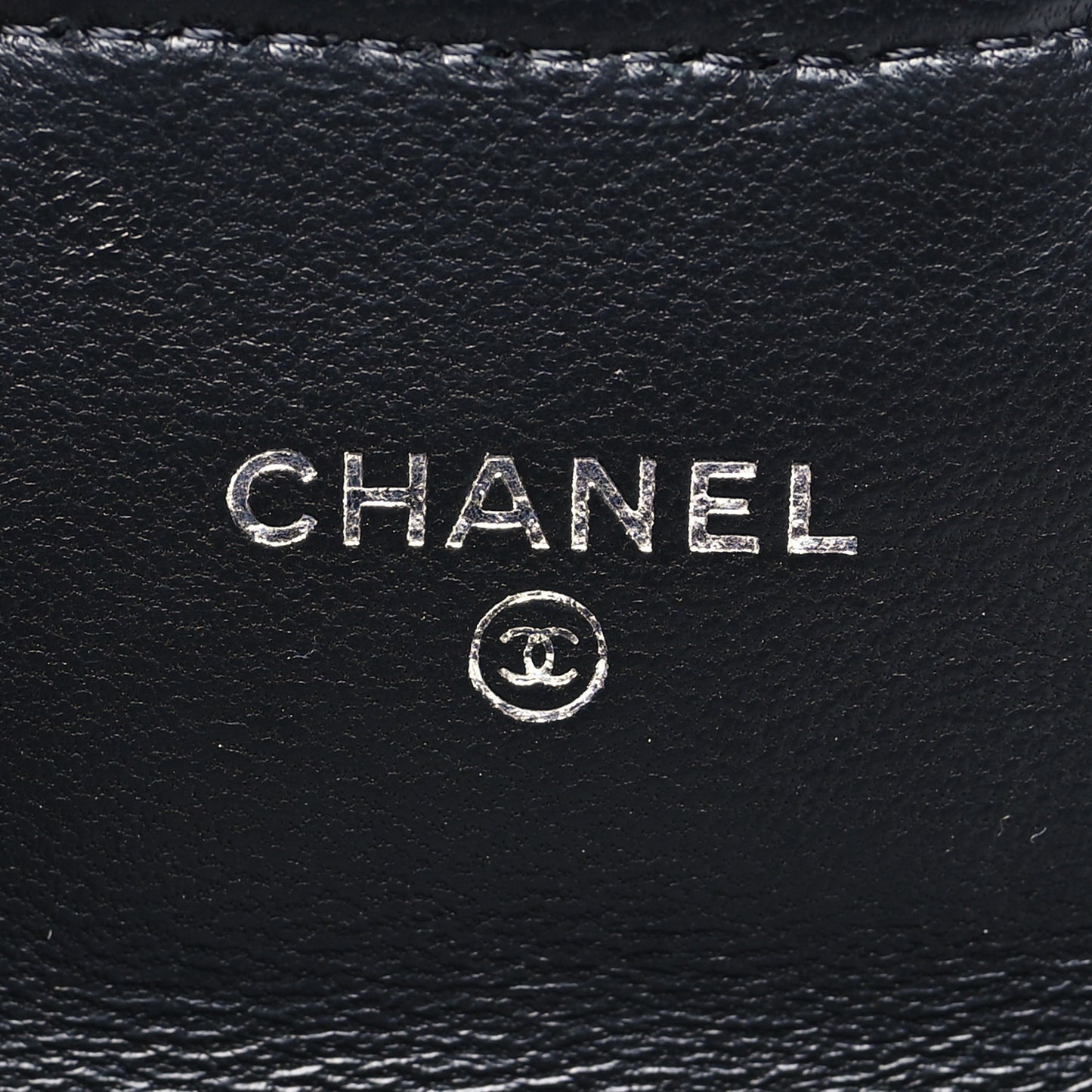 Lambskin Quilted Zip Card Holder Black