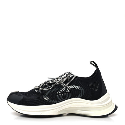 Gucci Technical Knit Fabric Waves Mens Gucci Run Sneakers 8.5 Black Loess 1 of 7