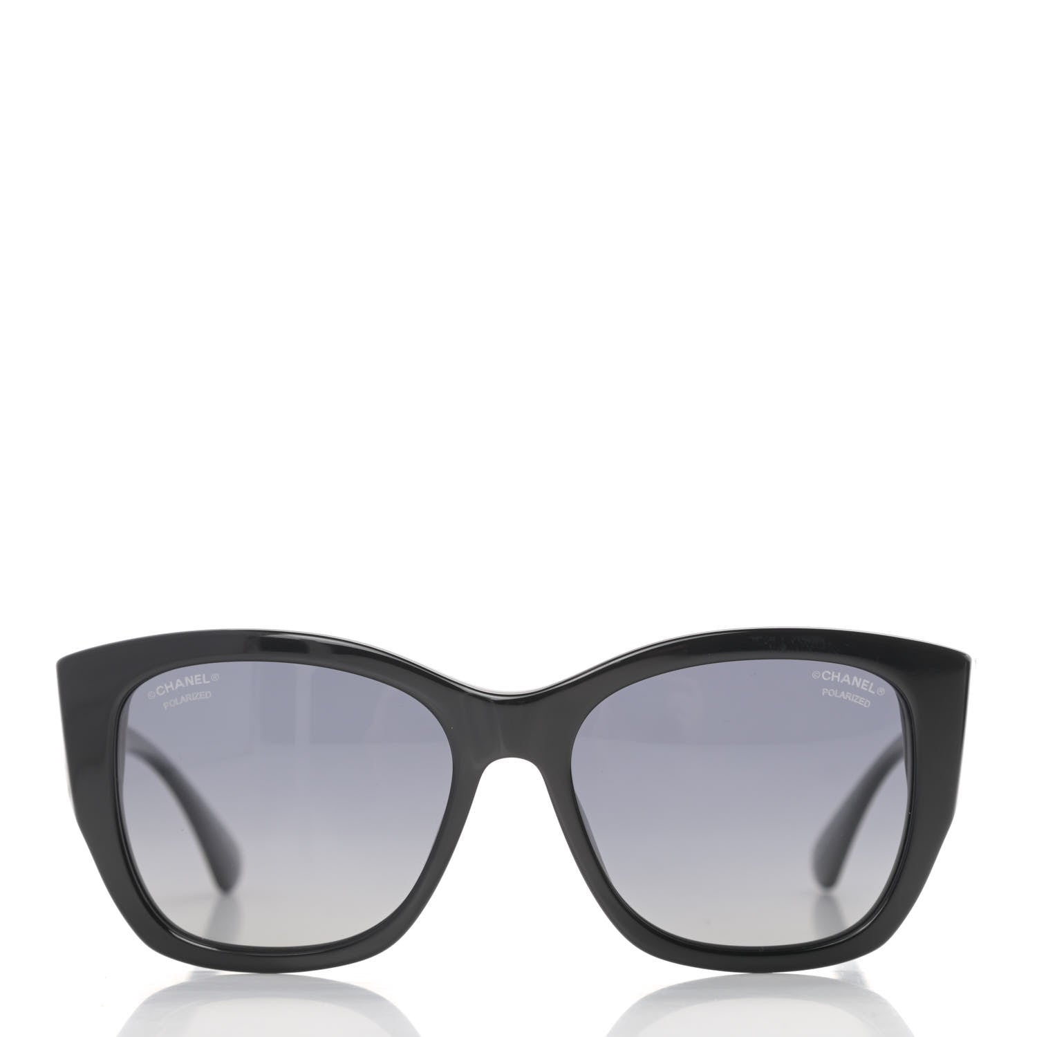 Chanel Acetate 18K White Gold Polarized Butterfly Sunglasses 5429 Black 2 of 8