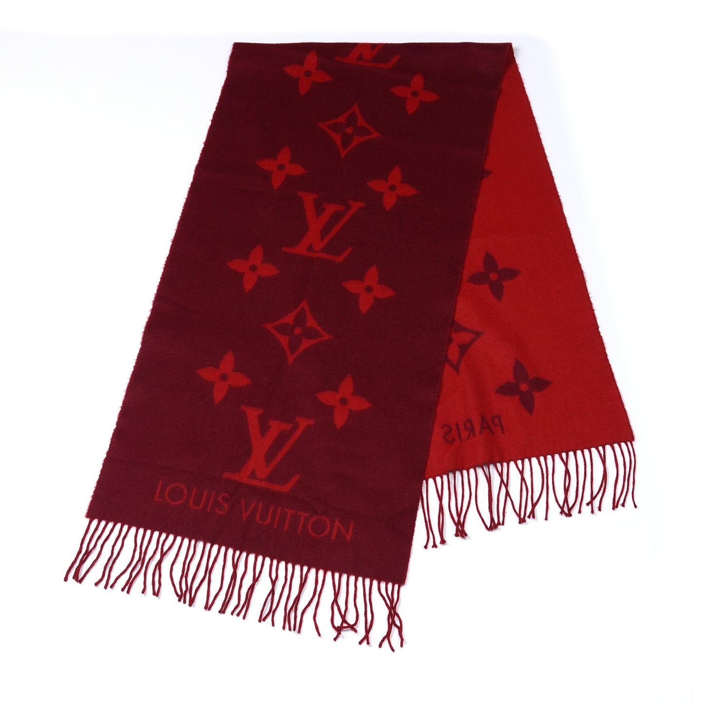 Cashmere Monogram Reykjavik Scarf Cherry