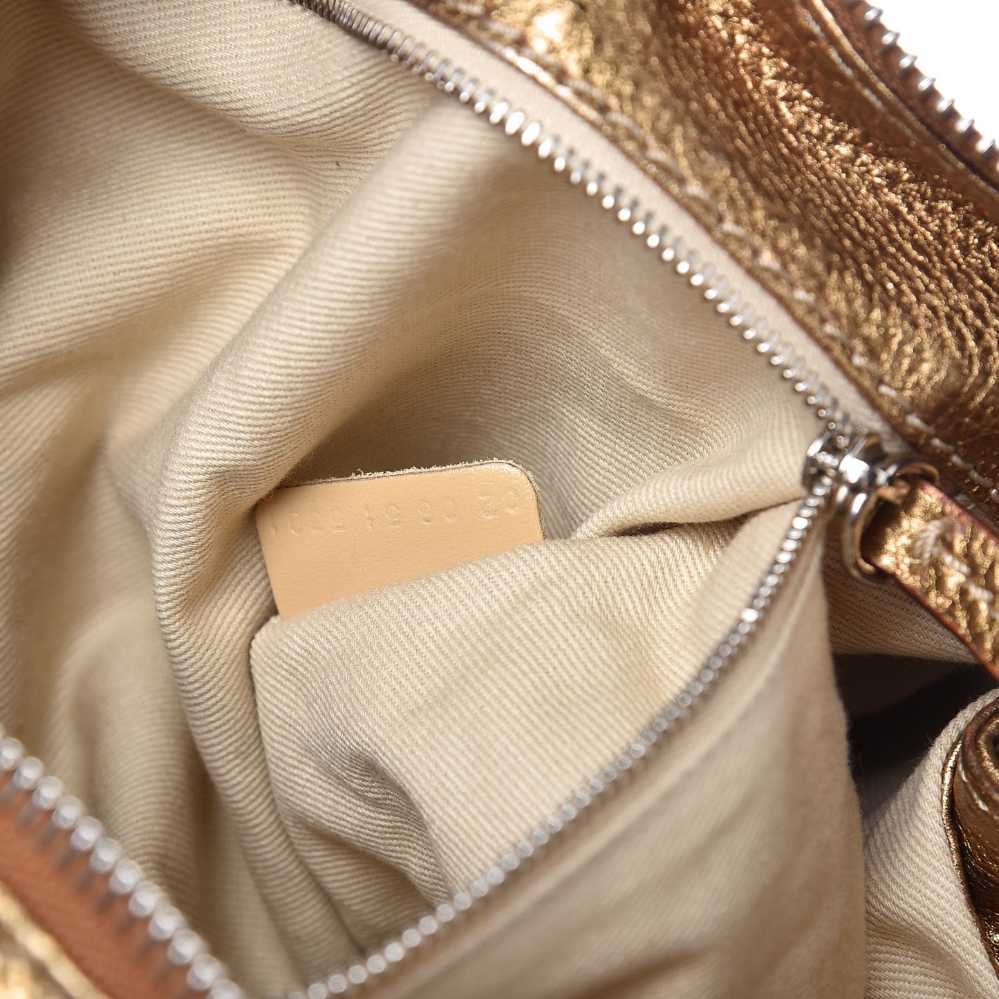 Metallic Calfskin Medium Paddington Satchel Gold