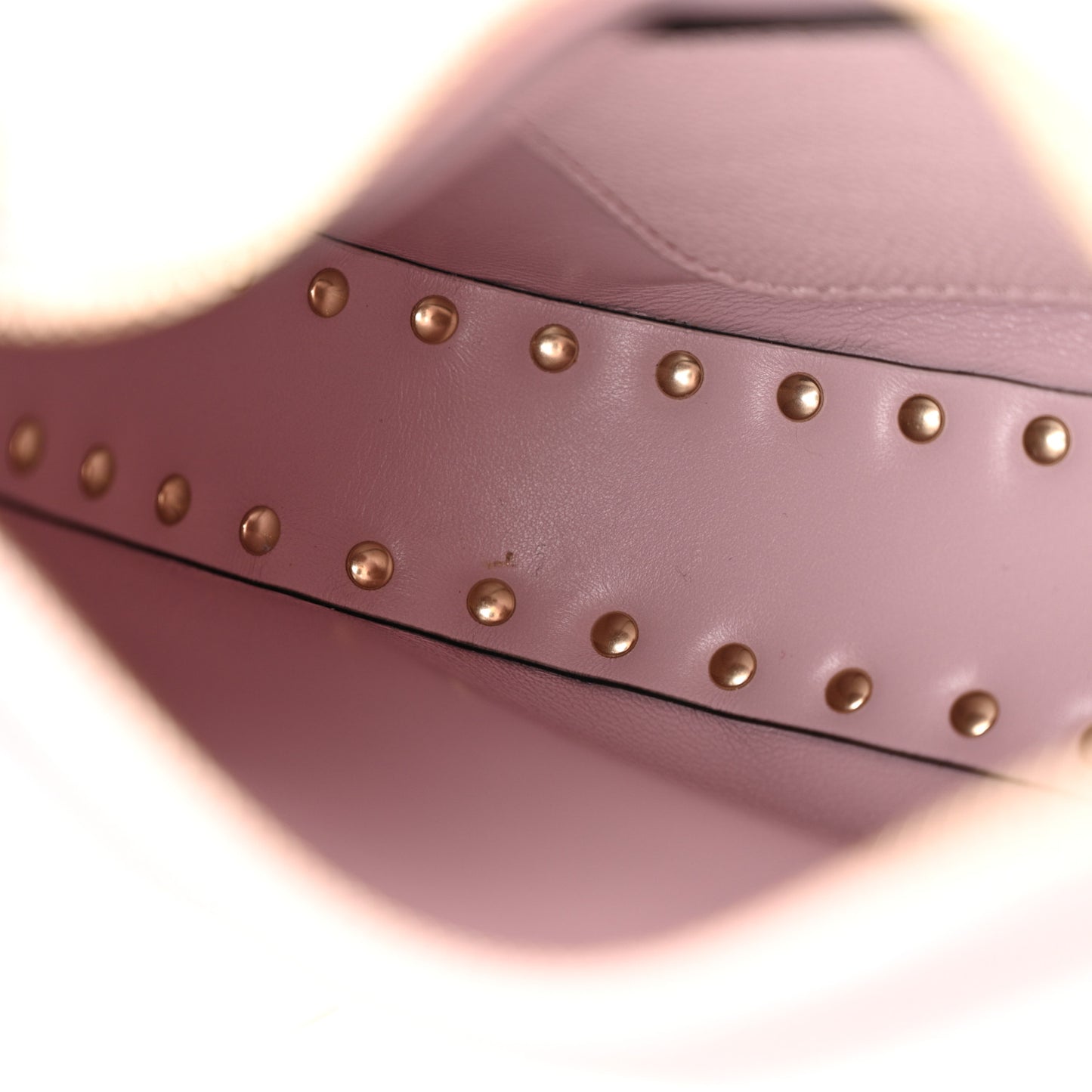 Grained Calfskin Rockstud Hobo Bag Water Lilac