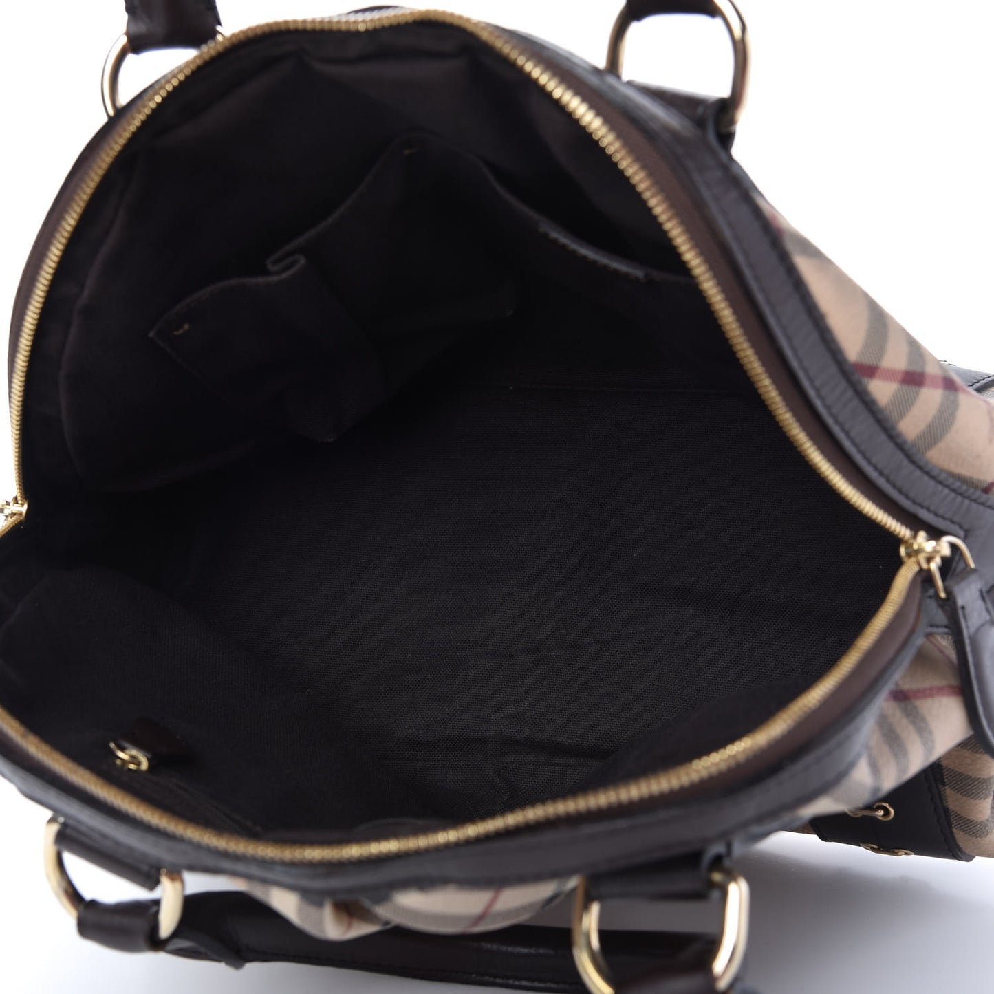 Haymarket Check Metal Stitch Thornley Satchel Chocolate